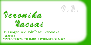 veronika macsai business card
